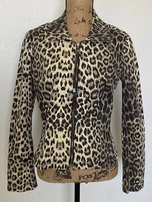A.B.S. Chaqueta con cremallera con estampado de leopardo de Allen Schwartz M Foto 1 de 4