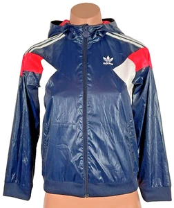 Adidas Originals Jacket Girls Pink Black Track Full Zip Retro Youth Windbreaker - Picture 1 of 9