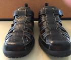 Men’s Dr. Comfort 9810 Black Casual Leather Fisherman Sandal Size 8 Wide