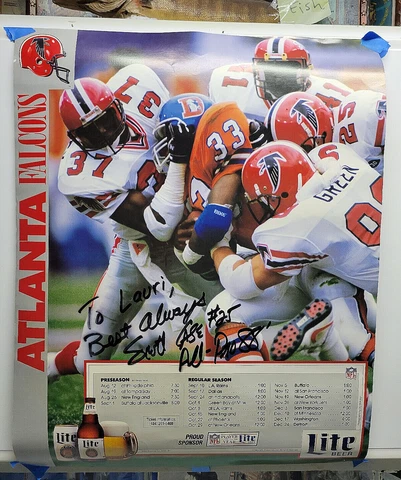 Vintage Atlanta Falcons 1988 Poster SIGNED by SCOTT CASE #25 Cover