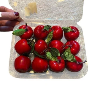 Vintage Red Apple Christmas Ornament Lot Bundle Red 12 - Picture 1 of 4