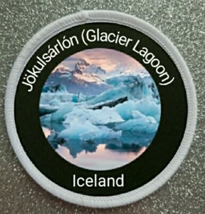 Insignia de parche de costura o hierro de sublimación de la laguna glaciar Jokulsarlon de 3 - Imagen 1 de 1