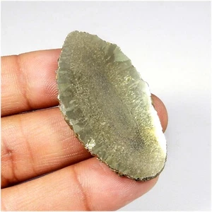 Golden Pyrite Slice Geode Cabochon Loose Natural Gemstone 88 Cts #8268 - Picture 1 of 7
