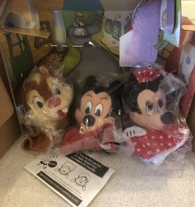 mickey's toontown Puppet Theater Set Of 3 Mickey, Minnie And Chip Mattel Vintage - Picture 1 of 5
