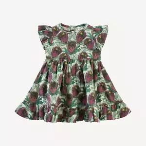 Neu mit Etikett Kate Quinn Flatterärmel Stachel Kleid groß Proteas Bio Baumwolle 3-6m - Bild 1 von 3