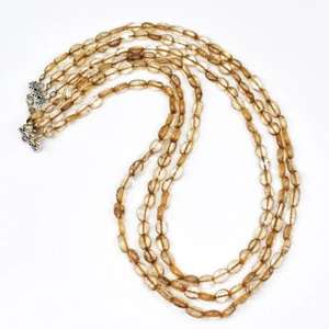 3 Strand 291.00 Cts Smoky Quartz Oval Shape Beaded Necklace Jewelry AK 34 E546 - Picture 1 of 3
