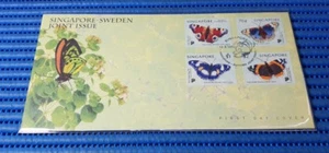 1999 Singapore-Sweden Joint Stamp Issue Butterflies First Day Cover - Picture 1 of 2