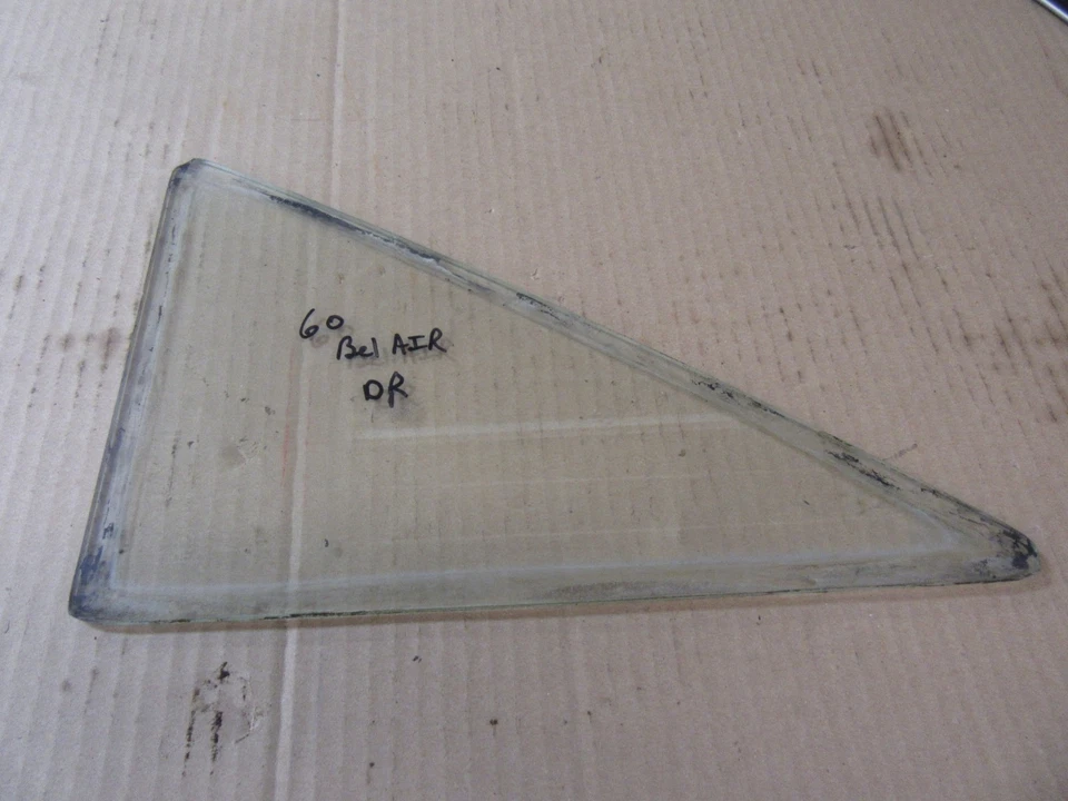 1959 1960 Chevrolet Impala Belair 4 door post sedan rear side window glass D - Image 1 of 1