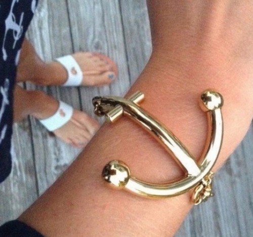BRACCIALE KATE SPADE ANCORE PLACCA ORO CROCIERA NAUTICA DIVERTIMENTO SPIAGGIA!