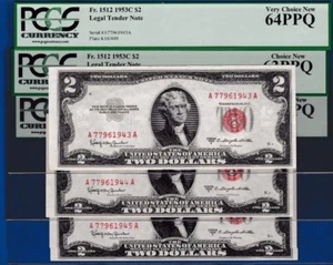 $2  1953 C  LEGAL TENDER - BIRTHYEAR S/N 1942, 1943, UP TO 1979 CHOOOSE ONE NOTE - Picture 1 of 2