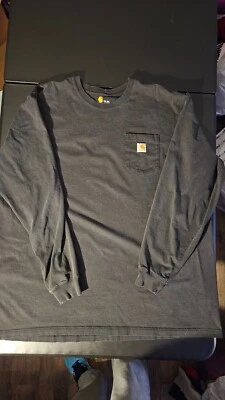 Carhartt Original Fit Mens 3XLT Black Long Sleeve Pocket Shirt - Image 1 of 4