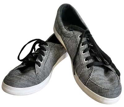 Tênis de caminhada KEDS denim preto tour feminino tamanho 7 cambraia com cadarço - Imagem 1 de 4