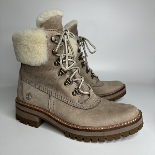 Timberland Courmayeur Valley 6" con Stivaletti Shearling Grigio Medio Nabuk 8 5
