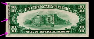 Offset Printing Error 1950-B $10 Federal Reserve Note - Picture 1 of 3