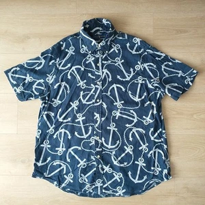 Ralph Lauren 100% Leinen Herren Hemd Kurzarm XL Maritim Blau - Bild 1 von 7