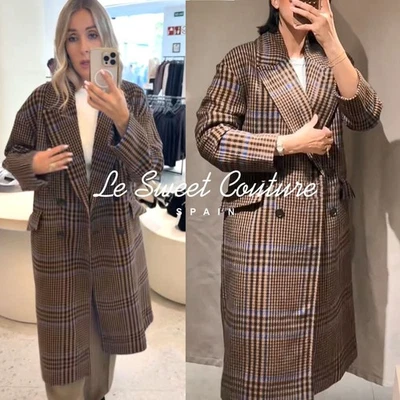 ZARA WOMAN NWT FW25 OVERSIZED CHECK COAT JACKET MULTICOLOURED 8372/275/330 - Image 1 of 3