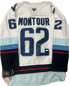 Camiseta deportiva firmada por Brandon Montour Seattle Kracken certificado de autenticidad JSA - Imagen 1 de 1