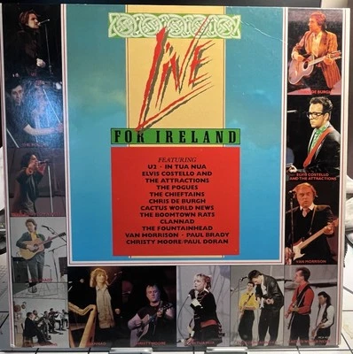Various Live for Ireland 1987 US Vinyl LP U2, Pogues, Costello, Clannad VG+/VG+ - Image 1 of 4