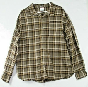 Columbia Mens Regular Fit Gray Plaid L/S Flannel Shirt Tag Size XXL - Picture 1 of 5