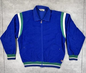 vtg 70s fila track jacket mens size 38 L made in Italy removable sleeves velour - Picture 1 of 17