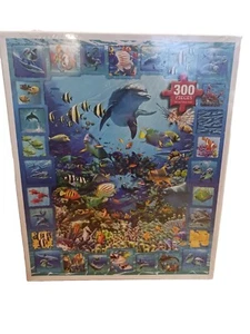 White Mountain Puzzles DOLPHIN KINGDOM 300 Pieces 2013 NEW Factory Sealed RARE - Picture 1 of 6