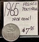 1965 French Polynesia, 1 Franc World Coin. Nice Coin. ENN Coins