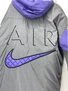 Nike Air Jacket Large Spell Out 90s Purple Gray Hooded Coat 56323 full zip - Picture 1 of 8