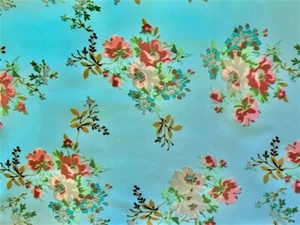 Roses on Green Vinyl Tablecloth  | Rectangle or square |  Easy Wipe Clean | Pvc - Picture 1 of 1