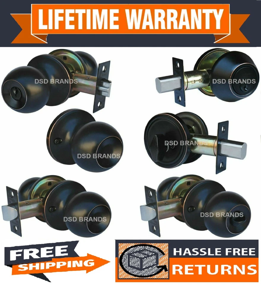 Constructor Oil Rubbed Bronze Entry Privacy Passage Dummy Door Lock Knob Set - Image 1 of 1