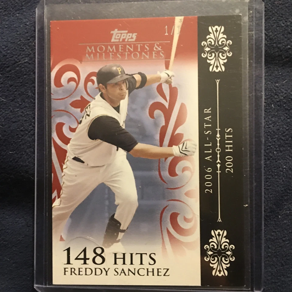2008 Topps Moments Milestones Freddy Sanchez 148 hits 1 de 1 (1/1) Foto 1 de 4