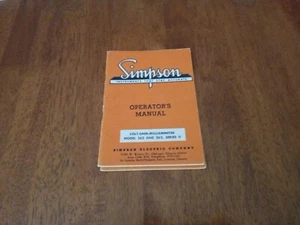 Simpson Operator's Manual Volt-Ohm-Milliammeter Model 262 And 262 Series II - Picture 1 of 4
