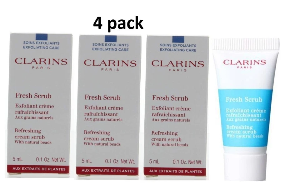 Crema Exfoliante Refrescante Clarins Fresh con Cuentas Naturales Paquete de 4 5 ml cada una Foto 1 de 1