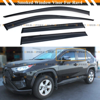 PARA TOYOTA RAV4 2019-2025 NEGRO MOLDURA CLIP VENTANA VISERA PROTECTOR DE LLUVIA DEFLECTOR Foto 1 de 4