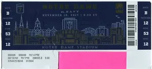 NOTRE DAME vs Navy Full Game Season Ticket 18.11.2017 Game 7 NMNT - Bild 1 von 2