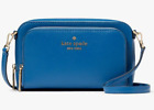 Kate Spade Dual Zip Around Crossbody Sapphire Blue Leather Wlr00410 Nwt $259