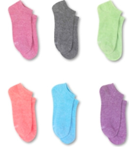 Hanes Women's No Show Socks X-Temp Soft 6 Pairs Shoe Size 5-9 Assorted