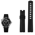 Rubber Watch Strap Fit For Omega Seamaster 300 Waterproof Diving 20Mm 22Mm Band