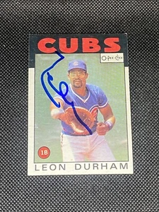 Leon Durham Chicago Cubs Signed Auto 1986 O-Pee-Chee Card #58 ~ COA - Picture 1 of 3