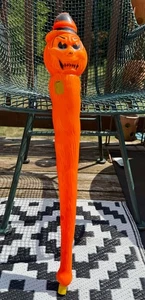 VTG 1960s Halloween Clinton Toy Blow Mold Orange Witch Pumpkin Club Bat Kazoo - Picture 1 of 15