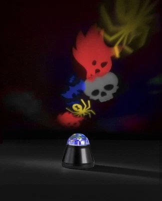 Tischleuchte mit Lichtprojektion Happy Halloween Nachtlicht schwarz NEU wofi - Bild 1 von 2