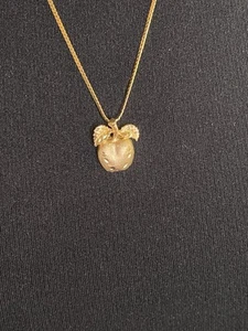 Vintage 14K Yellow Gold Charm Figural 3D Apple Pendant Charm ~ No Chain - Picture 1 of 9