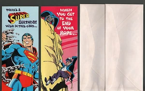 DC SUPER HERO GREETING CARDS w ENVELOPES 1978 Superman Batman Wonder Woman Lot H - Picture 1 of 1