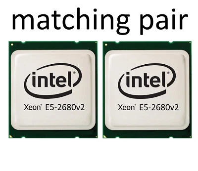 2x Intel Xeon E5-2680v2, 10 Core 20 Thread 2,8 -3, 6GHz LGA 2011 Matching Paio - Immagine 1 di 2