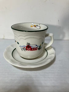 Pfaltzgraff Snow Village Tasse und Untertasse Set Retired - Bild 1 von 9