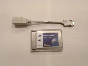 3Com 10/100 LAN PCMCIA Ethernet PC Card with Dongle Cable 3C574-TX - Picture 1 of 5