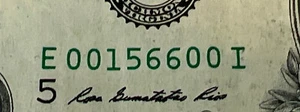 $1 Note 2013 Bookend 00 3 Pairs 00156600 Fancy Serial Number Dollar Bill - Picture 1 of 3