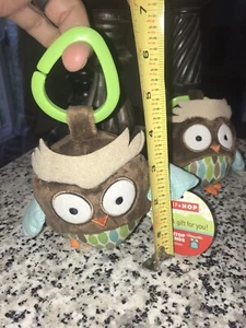 YOU GET 2 New SKIP HOP Plush Brown Retro OWL Baby Shake Bell Rattle Crib Mobile - Picture 1 of 12