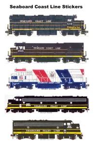 Seaboard Coast Line Locomotives 5 individual Stickers Andy Fletcher - Picture 1 of 1