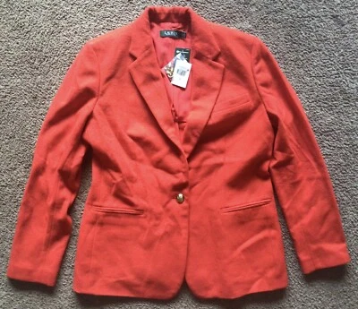 Abrigo Blazer Chaqueta Naranja Lauren By Ralph Lauren Para Mujer Talla 12 Foto 1 de 3
