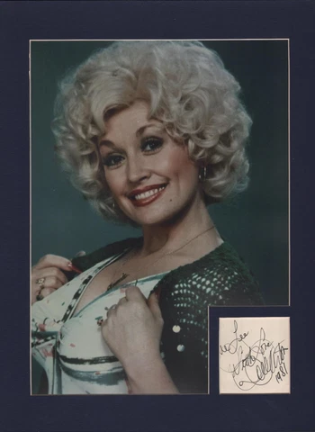DOLLY PARTON autograph. Custom matted signature. Steel Magnolias. 9 TO 5 Cover